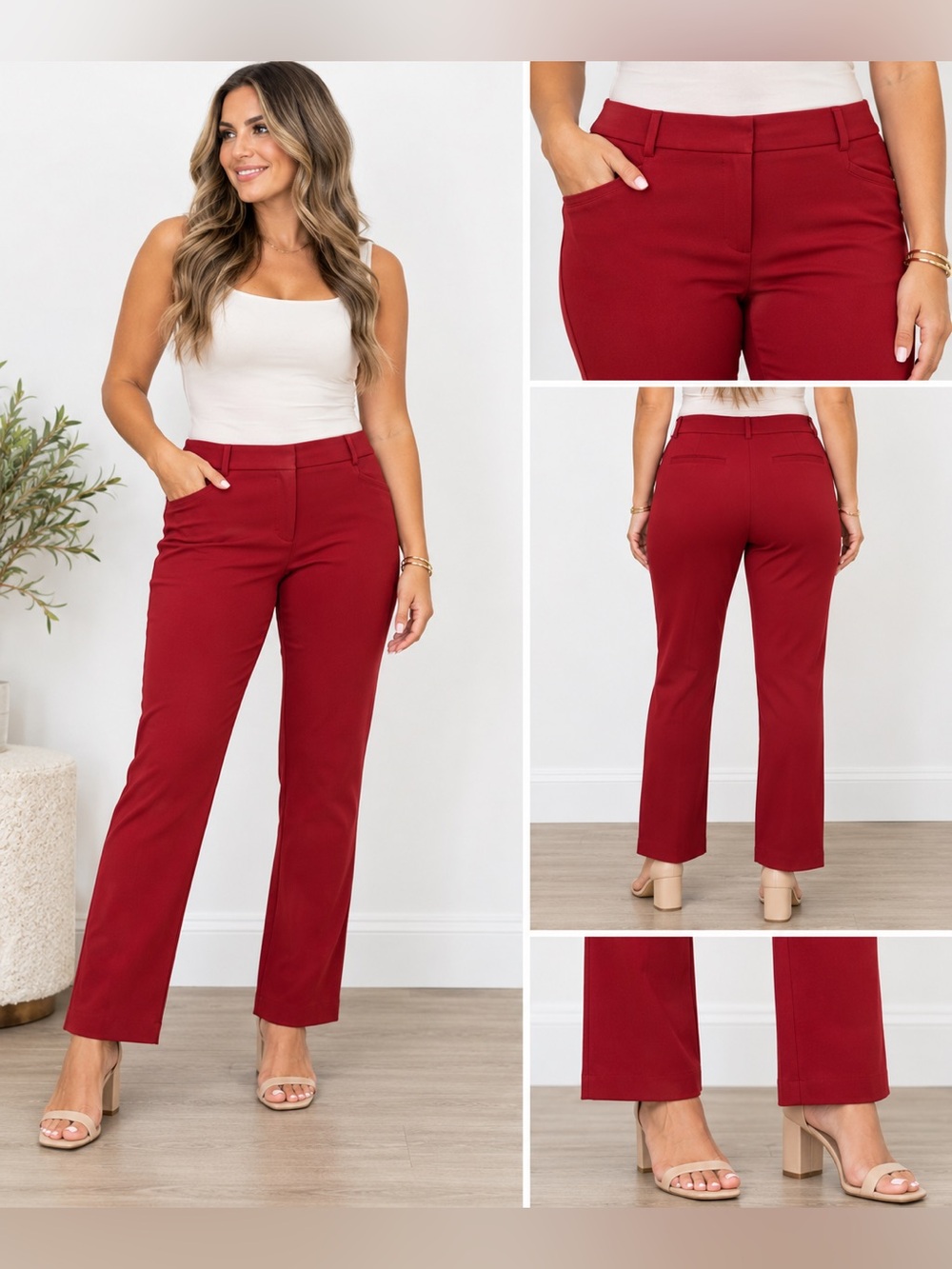 Express Women's Columnist Barely Boot red low rise pants size 16R